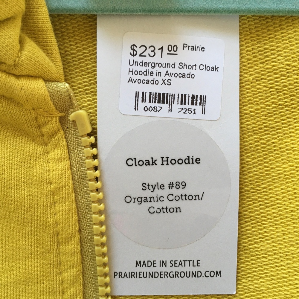 Prairie Underground Short Cloak Hoodie Avocado XS - Picture 3 of 6